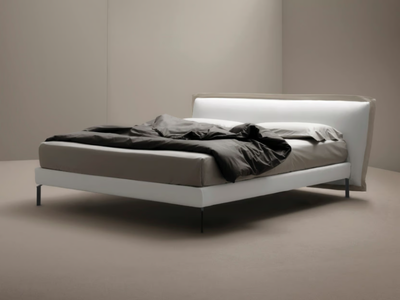 SOPHIE - Bed with removable cover with upholstered headboard _ Frauflex