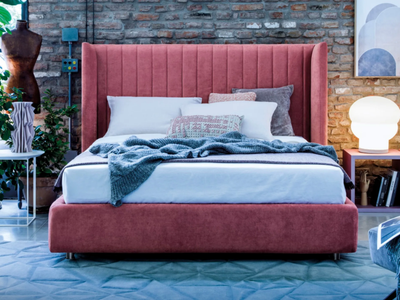 ZOLE - Double bed with high headboard _ Frauflex