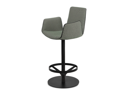 AMELIE KITCHEN ARMCHAIR HIGH - Swivel fabric kitchen stool with armrests _ Freifrau