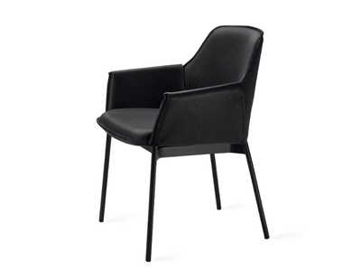 GRACE ARMCHAIR HIGH - Upholstered leather chair with armrests _ Freifrau