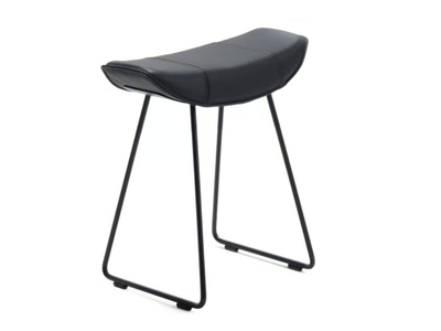 KYA STOOL SEAT WIRE FRAME - Sled base upholstered low leather stool _ Freifrau