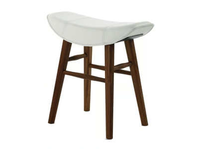 KYA STOOL SEAT WOODEN FRAME - Low upholstered leather stool _ Freifrau