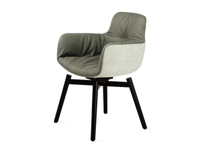 LEYA ARMCHAIR HIGH - Swivel upholstered fabric chair with armrests _ Freifrau