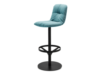 LEYA BARSTOOL HIGH - Swivel fabric barstool with back _ Freifrau