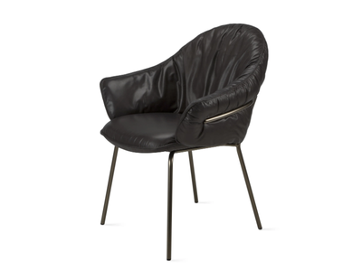 MARIE ARMCHAIR - Upholstered leather chair with armrests _ Freifrau