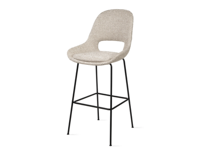 THEIA BAR ARMCHAIR LOW - Upholstered fabric barstool with footrest _ Freifrau