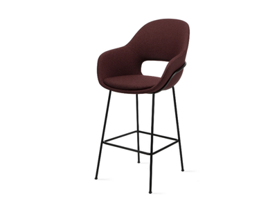 THEIA COUNTER ARMCHAIR HIGH - High upholstered fabric stool with armrests _ Freifrau