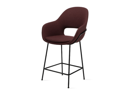 THEIA KITCHEN ARMCHAIR HIGH - Upholstered fabric kitchen stool with armrests _ Freifrau