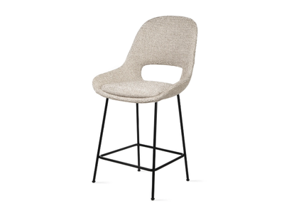 THEIA KITCHEN ARMCHAIR LOW - Upholstered fabric kitchen stool with armrests _ Freifrau