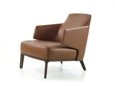 AMANDA - Leather armchair with armrests _ Frigerio