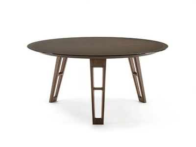 AXEL - Round wood and glass table _ Frigerio