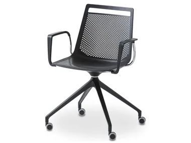 AKAMI UR BR - Swivel chair with castors with armrests _ GABER