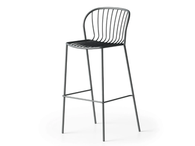 AMITHA STOOL - High steel stool with back _ GABER