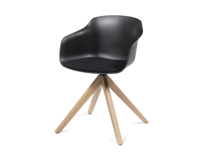 DAME PL - Trestle-based technopolymer chair with armrests _ GABER