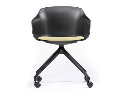 DAME UR - Trestle-based technopolymer chair with armrests _ GABER