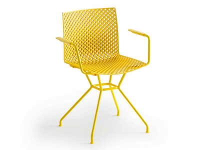 FULLER TCS - Trestle-based technopolymer chair with armrests _ GABER