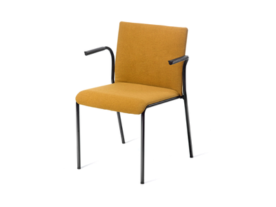 TECKEL B - Upholstered fabric chair with armrests _ GABER