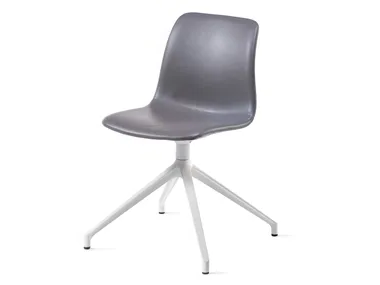 UNIK U - Trestle-based leather chair _ GABER