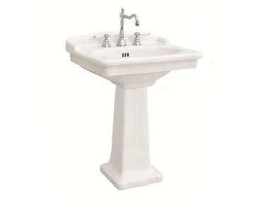 CAPRI - Pedestal rectangular ceramic washbasin _ Gaia Mobili