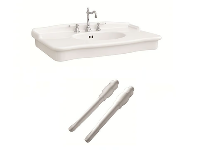 CAPRI - Rectangular console ceramic washbasin _ Gaia Mobili