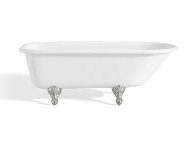 ROLL TOP - Asymmetric freestanding cast iron bathtub _ Gaia Mobili