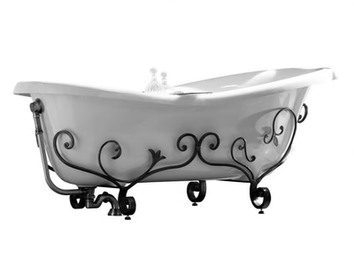 ROSE - Freestanding wrought iron and composite marble bathtub _ Gaia Mobili