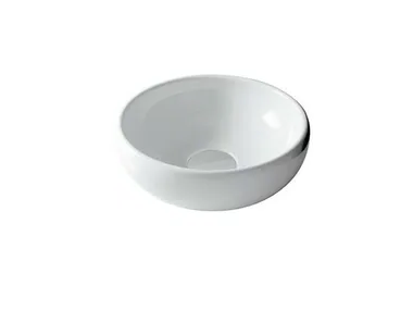 ERGO - 42 CM - Countertop round ceramic washbasin _ GALASSIA