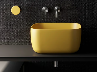 LOLA - Countertop rectangular ceramic washbasin _ GALASSIA