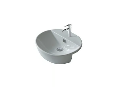M2 - 50 CM - Semi-inset ceramic washbasin _ GALASSIA