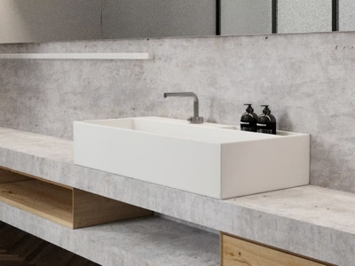 NEXT 100 - Rectangular single ceramic washbasin _ GALASSIA