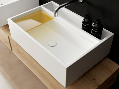 NEXT 70 - Wall-mounted rectangular ceramic washbasin _ GALASSIA