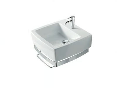 SA.02 50 - Rectangular ceramic washbasin with towel rail _ GALASSIA