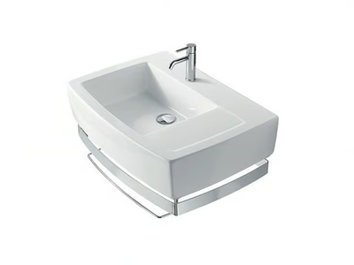 SA.02 70 SX - Rectangular ceramic washbasin with towel rail _ GALASSIA