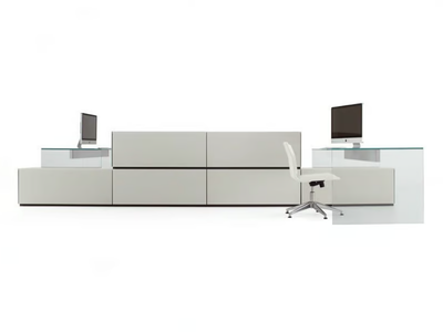 AIR UP - Multiple crystal office desk with shelves _ Gallotti&Radice