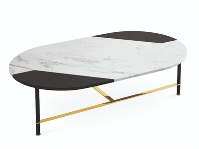 COOKIES - Low oval marble coffee table _ Gallotti&Radice