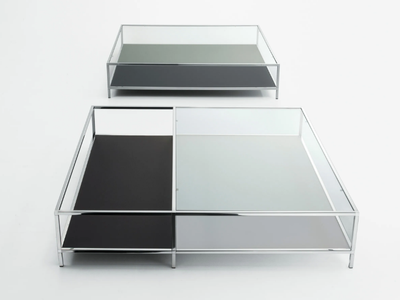 FARADAY - Low Glass and Stainless Steel coffee table _ Gallotti&Radice