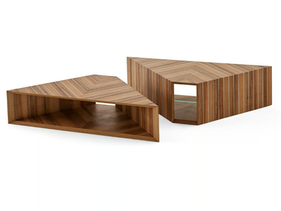 PRISM - Walnut coffee table _ Gallotti&Radice