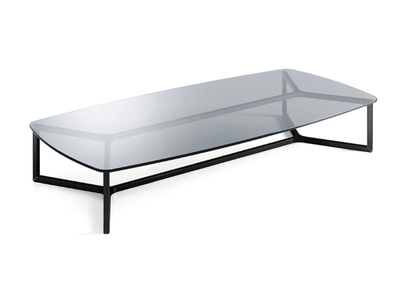 RAJ 6 - Rectangular Glass and Stainless Steel coffee table _ Gallotti&Radice