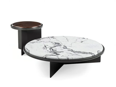 SENSEI - Round low wooden coffee table _ Gallotti&Radice