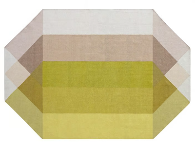 DIAMOND PINK-YELLOW - Recycled PET rug with geometric shapes _ GAN