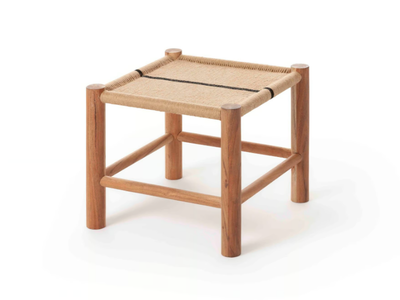 ROOTS SINGLE STOOL 01 - Low stool in acacia and jute wood _ GAN