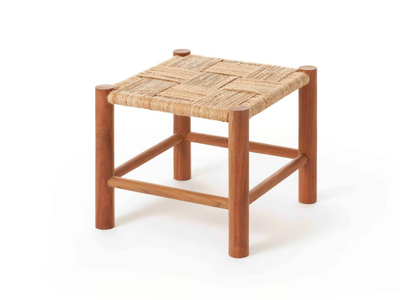ROOTS SINGLE STOOL 03 - Low stool in acacia and jute wood _ GAN