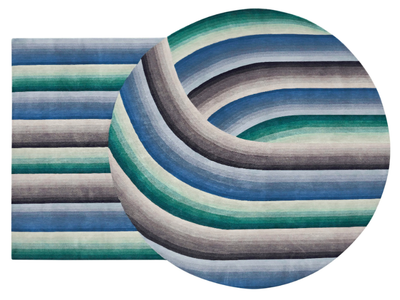 ROUND MIRAGE BLUE - Handmade wool rug _ GAN