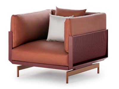 ONDE - Fabric and thermo lacquered aluminium garden armchair _ GANDIABLASCO