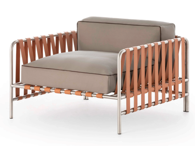 ONSEN - Aluminium garden armchair with armrests _ GANDIABLASCO