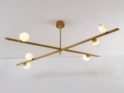 ANTARES X2 - Metal and blown glass ceiling lamp _ GASPARE ASARO