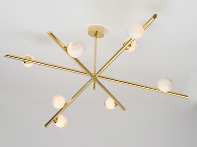 ANTARES X3 - Metal and blown glass ceiling lamp _ GASPARE ASARO