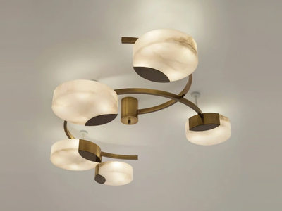 CLOUD N.5 - Handmade LED metal and alabaster ceiling lamp _ GASPARE ASARO