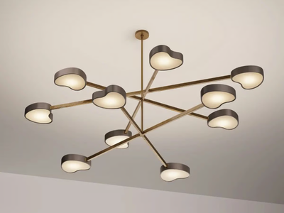 CUORE N.10 - Handmade LED metal and alabaster ceiling lamp _ GASPARE ASARO
