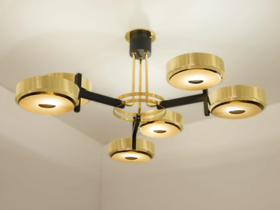 ECLISSI - CARVED GLASS - Metal ceiling lamp _ GASPARE ASARO
